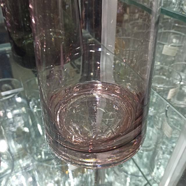 European-style transparent glass vase, home decoration, desktop display item, striped vase Specification image