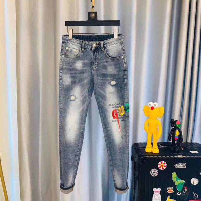 Summer jeans straight, loose, wide-leg popular logo for fall thumbnail