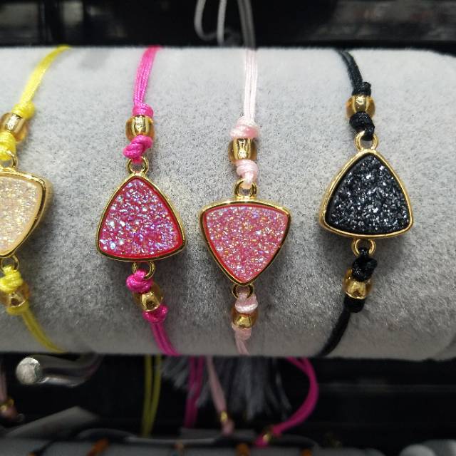 欧美热销多彩天然石镀铜女士手链饰品