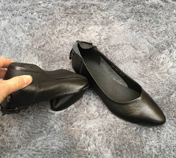 New women's single shoes made of genuine leather are casual, comfortable and have a shallow opening for office workers Specification image