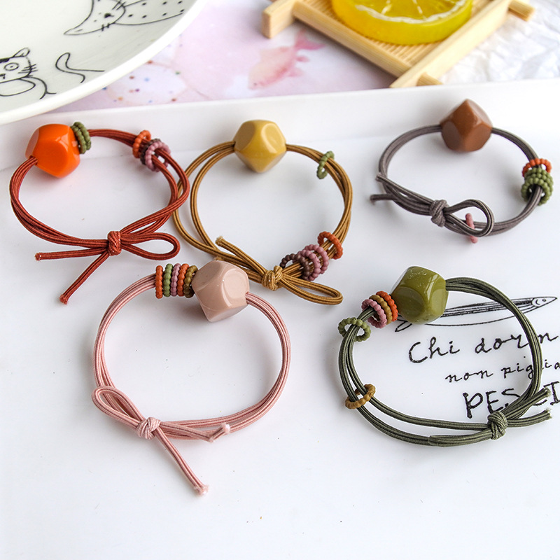 South Korean version of the creative new pure color hair rope lovely girls high stretch rope multi-color ring hair accessories thumbnail