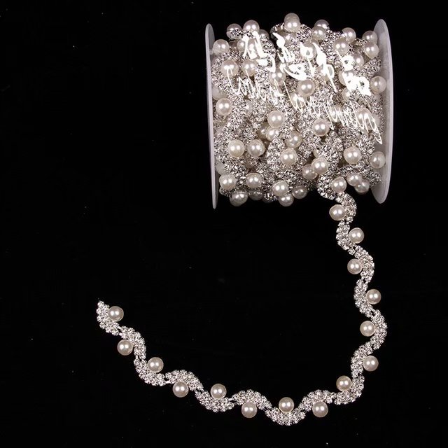Semi-Round Pearl Edging Code Chain Drill Chain Super Flash Drill Chain Claw Chain Diy Material details Picture
