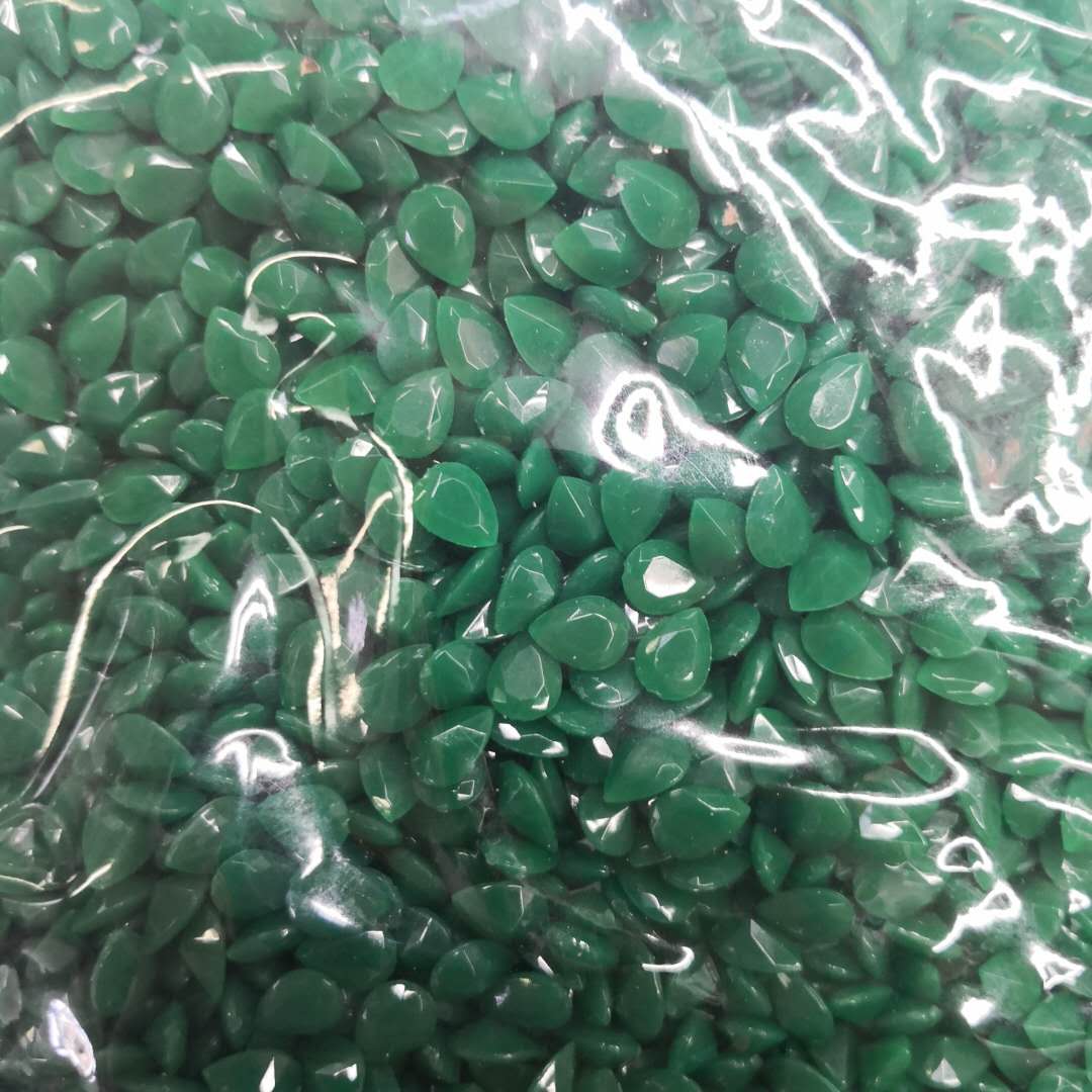 仿真翡翠水滴状绿色贴片diy手工古典风戒指项链饰品配件11