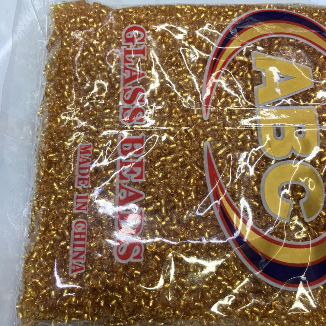 Factory direct sales of ABC Golden glass rice beads details Picture