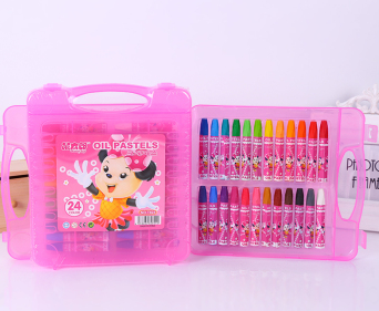 Oil painting stick 24 color plastic box for children's brush art supplies thumbnail
