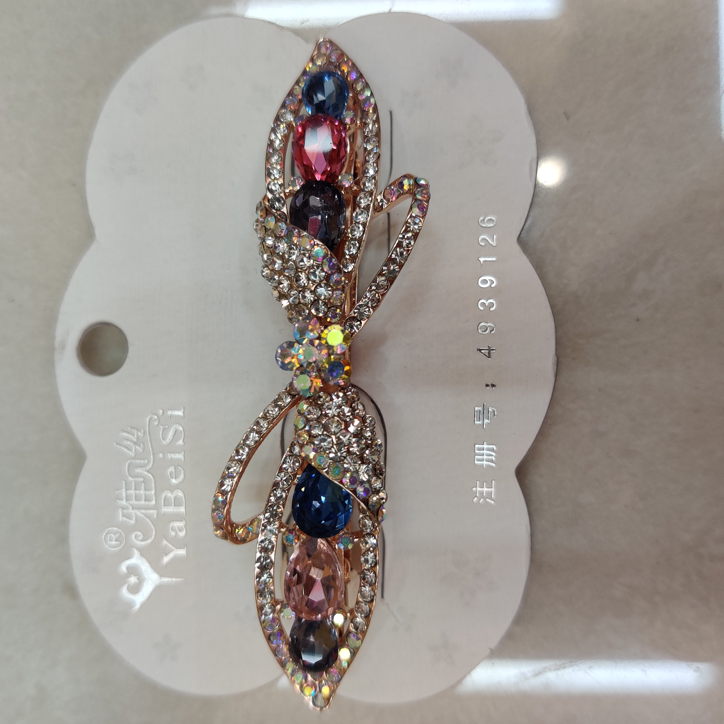 Yiwu Selection small spring clip cross style rhinestone top clip hair clip crystal set diamond spring hair clip thumbnail
