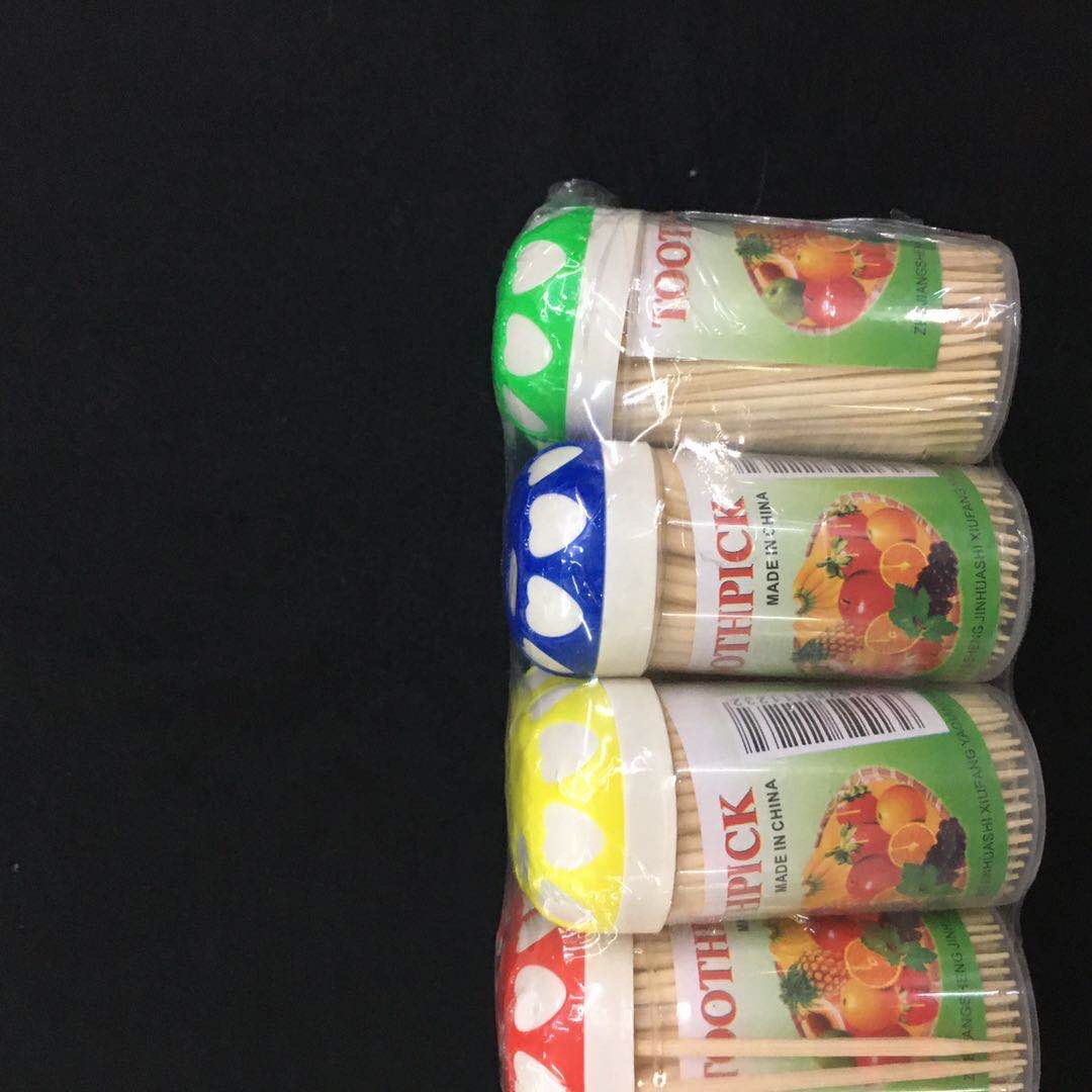 竹牙签批发家用一次性双头竹子细牙签酒店餐厅牙签盒便携透明瓶装细节图