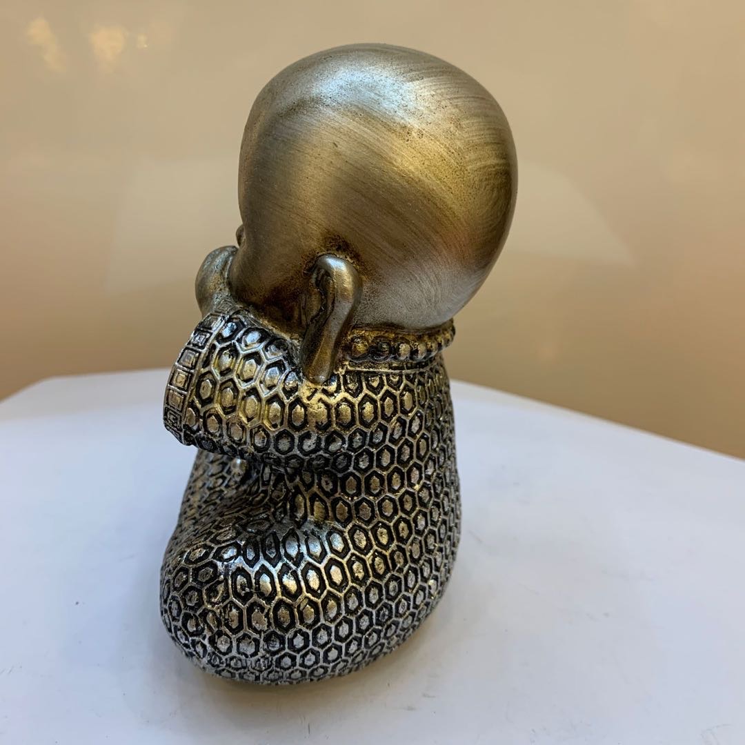 树脂工艺品三个小和尚摆件家居装饰品玄关办公室摆件细节图