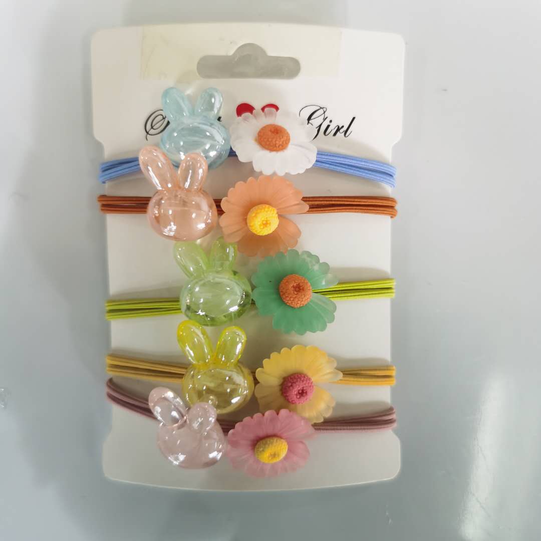 Korean style fashionable new women's hair band Sunflower rabbit versatile leather band details Picture