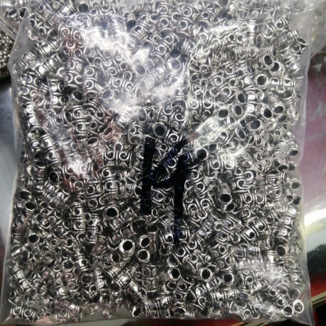 吊坠隔珠花托银饰手链隔珠镂空金属弯管饰品配件