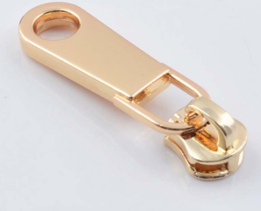 Zipper Fittings Zipper Head Puller No. 3, No. 5, No. 8, No. 10, Shallow Gold Metal Puller Specification drawing