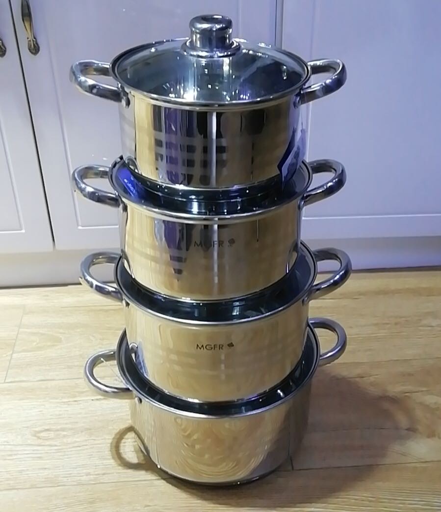 201 stainless steel pot four-piece set, induction cooker, gas universal soup pot Specification image