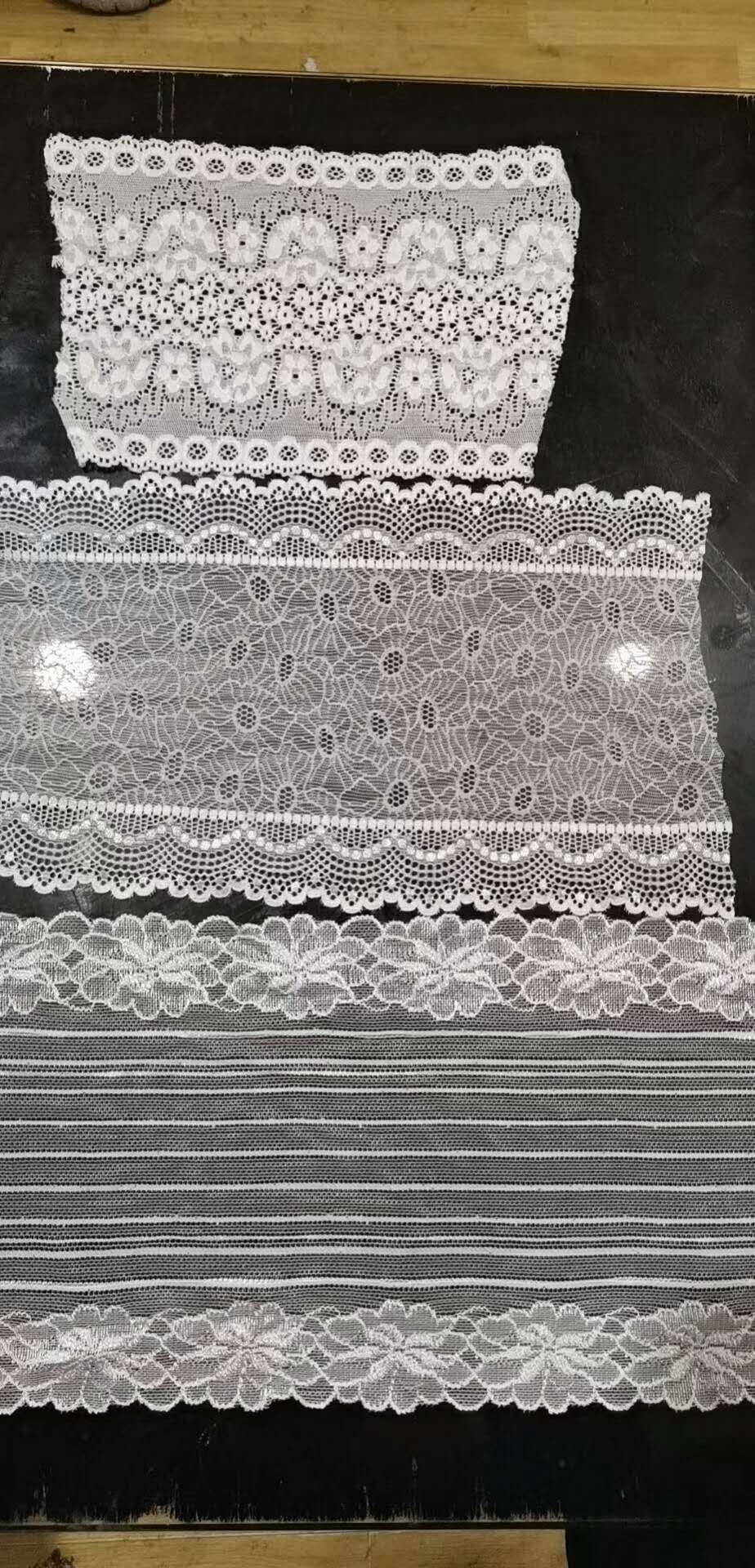 Lace fabric wholesale manufacturer offers knitted clothing and home lace in stock Specification image