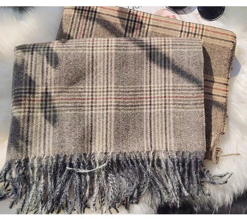 British Long Imitation Cashmere Women's Scarf Summer Air-Conditioned Room Thickened Warm Korean Version Of All Woolen Cape Cape details Picture