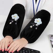 韩版女可爱袖套长款成人男办公工作套袖学生手袖头毛绒秋冬季护袖花