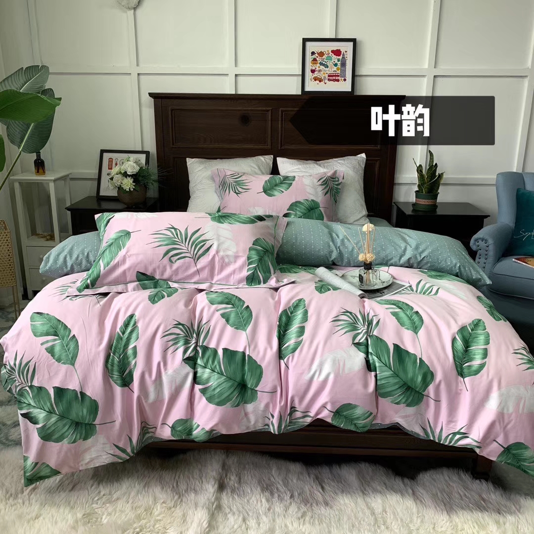 Memory Language Powder Pure Cotton 4-Piece Set details Picture