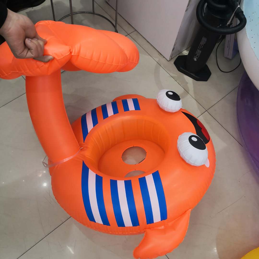 Cartoon inflatable life buoy PVC swimming ring for baby splashing thumbnail