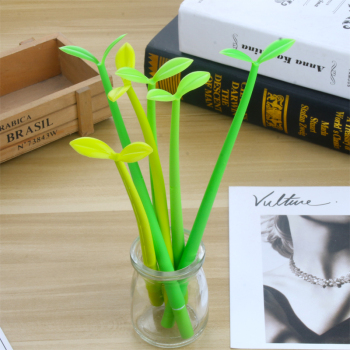 Creative cartoon plant series Neutral pen students with black pen cute simple cartoon pen girl signature pen