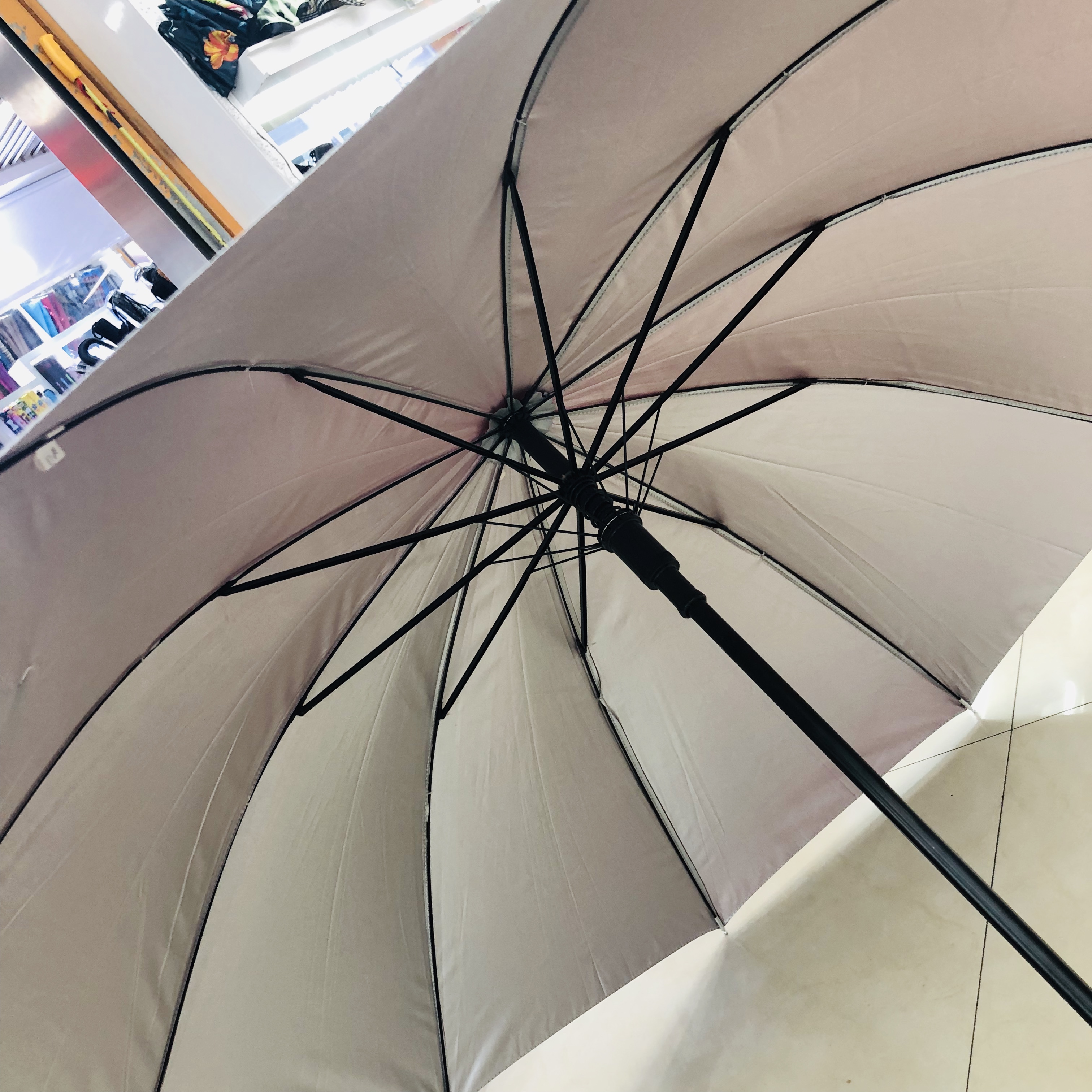 Yiwu Good Goods Long Umbrella Business Umbrella Custom Increase Wind Weather Umbrella Solid Color Long Handle Straight Rod details Picture