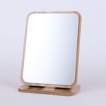 木质台式化妆镜木质台式化妆镜学生便携宿舍桌面简约折叠镜高清单面梳妆镜子