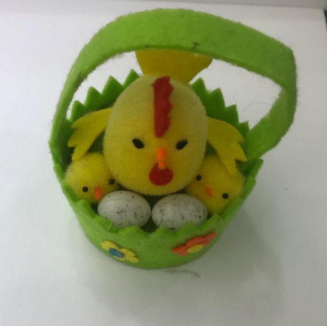 小鸡篮子鸡妈妈复活节装饰孩童礼物毛线编织玩具毛线工艺品
