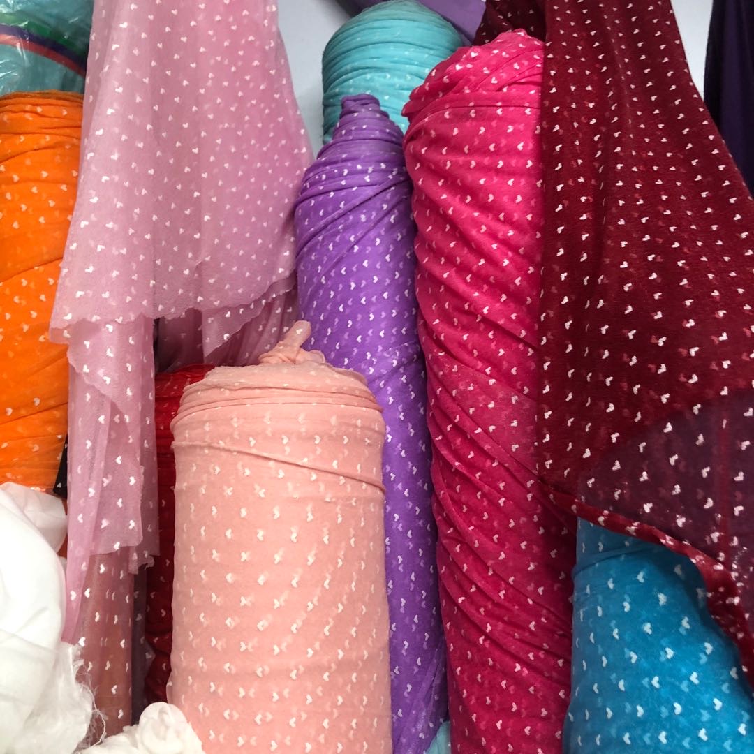 "Beauty Yarn fabric base fabric heart print series. Specification image