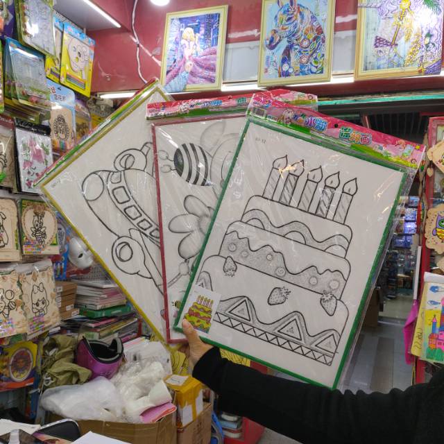 儿童益智无纺布优质手工涂鸦画