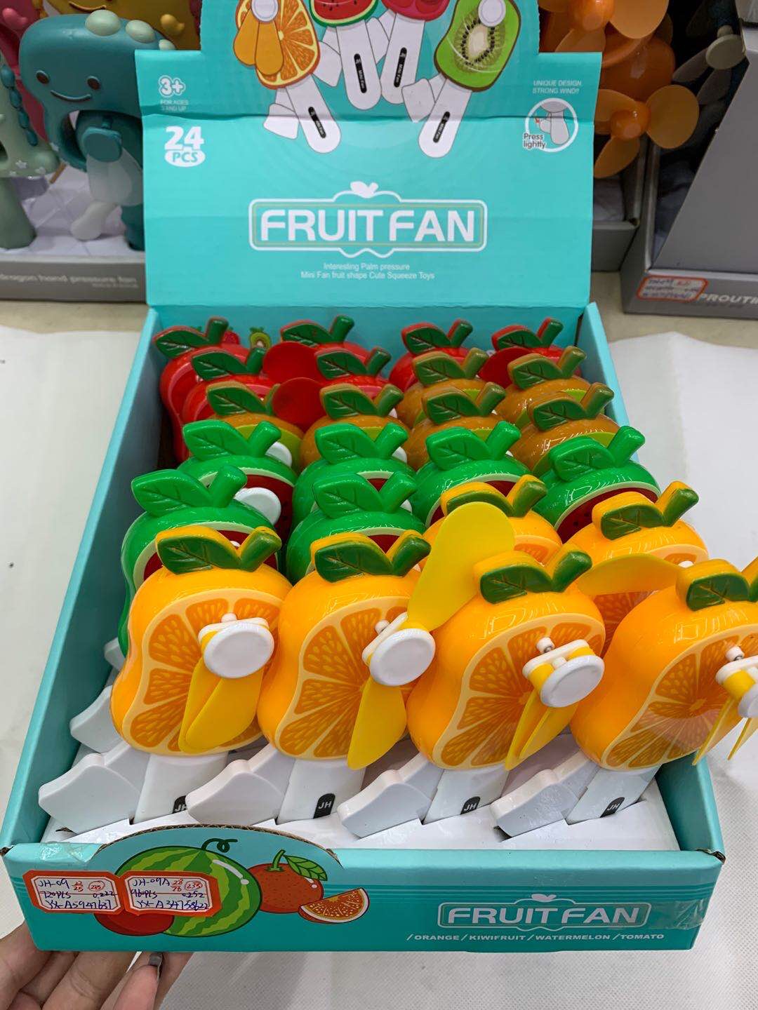 Plastic fan fruit orange cooling portable hair dryer pocket air leaf cartoon