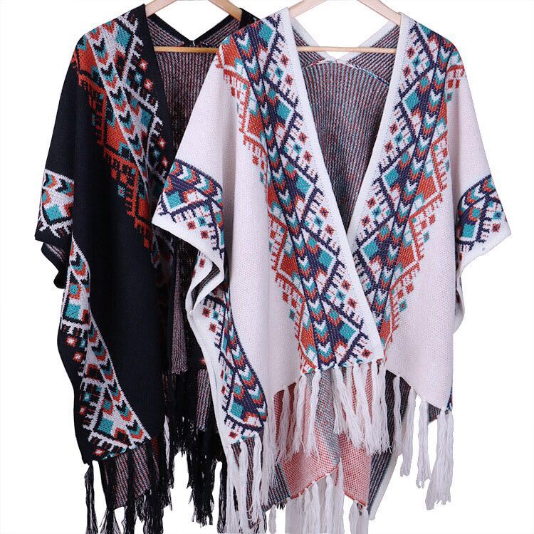Ladies Fashion Trend Casual With Ethnic Style Cape Cape