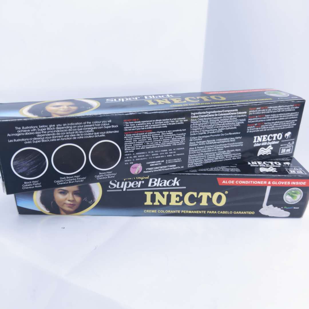 INECTO Super Black Foreign Trade Hair Dye, Plant hair dye, dye at home by yourself details Picture