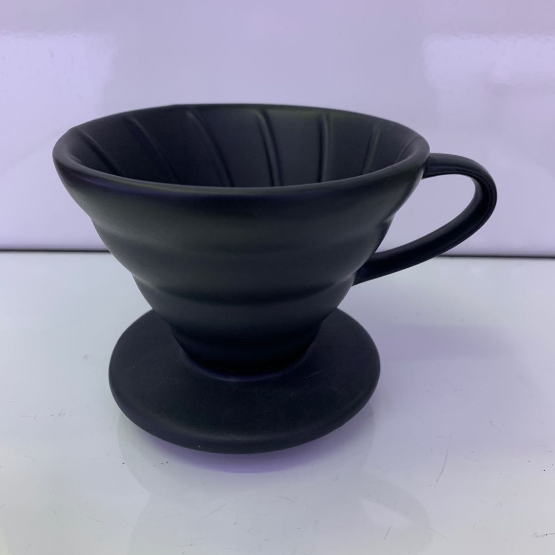义乌好货 黑色咖啡过滤杯陶瓷滴滤杯家用