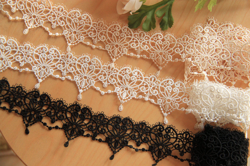 D5h11 Handmade Diy Accessories Japanese Version Water Soluble Silk Classical Court Water Drop Lace Lace Width 6Cm details Picture