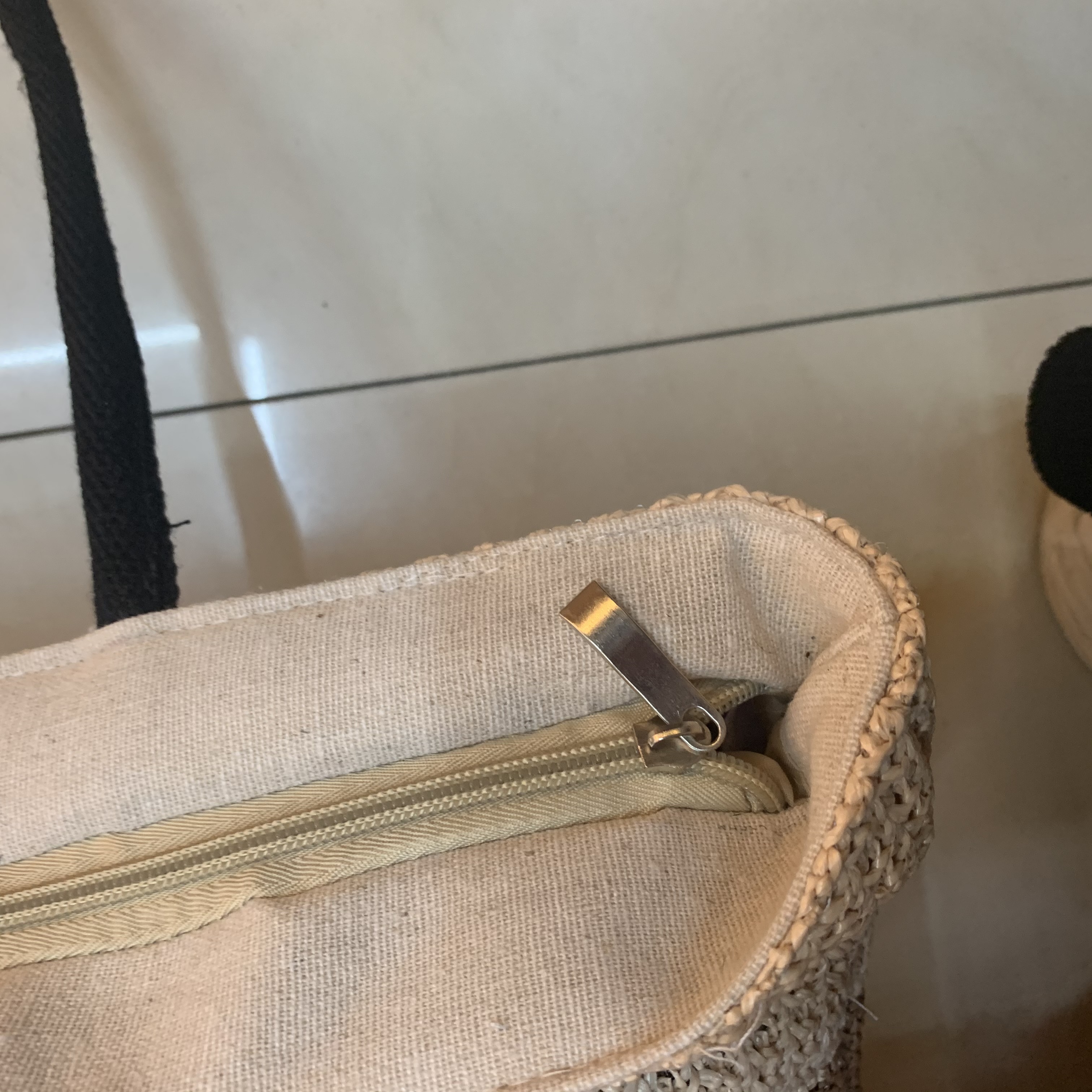 New Canvas Bag Beach Bag Youth Bag Going Out Space Mommy Bag Straw Bag Women's Hook Hook Hand Cloth Bag Specification drawing