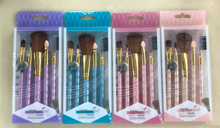 5 Brush Set 4 Colors Optional Soft Bristles With Plastic Handle