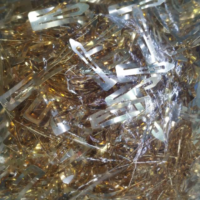 厂家直销铁质7公分长方形BB夹镀金色配件