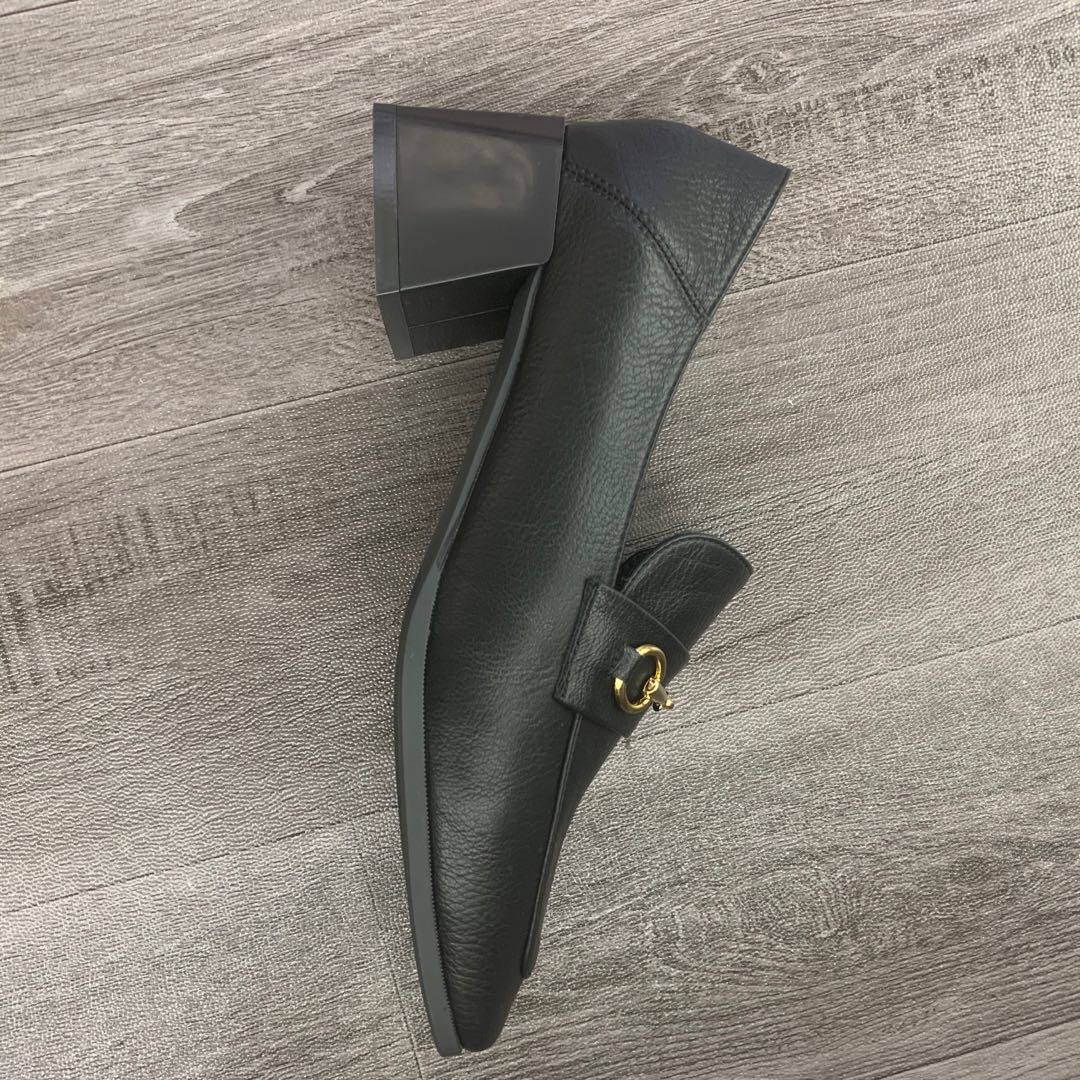 The khaki autumn new chunk-heeled single shoes are the same style as those worn by celebrities, fashionable, versatile and unique details Picture