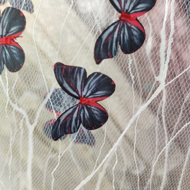 蝴蝶激光绣网纱布服装布装饰布002厂家直销批发细节图