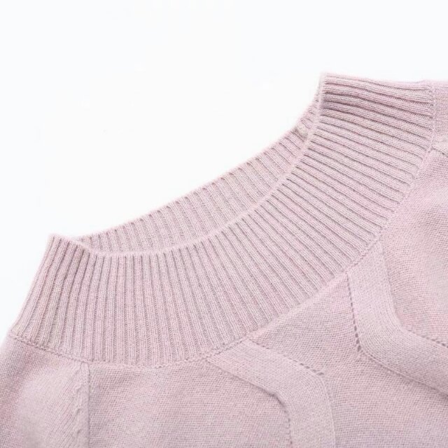 纯羊绒女款菱形花纹细节图