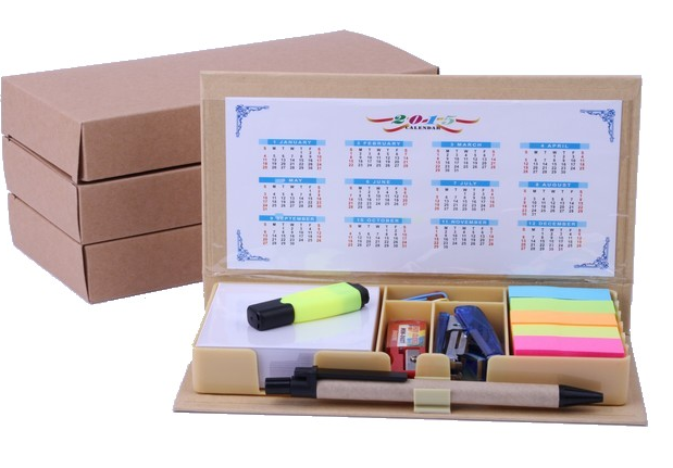 Eco-friendly kraft paper sticky note box stationery gift box set sticky notes details Picture