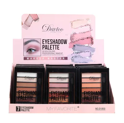 Davioo 7 Color Plastic Box Earth Color Eyeshadow Tray Is Not Easy To Decolorize D1850