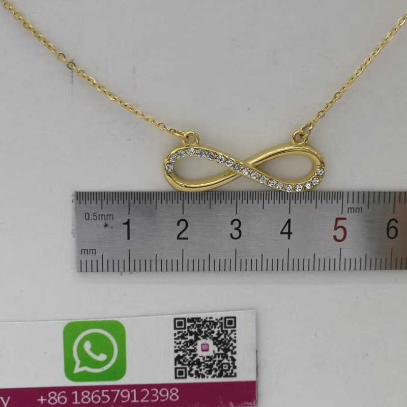 Korean Figure-8 Necklace Gold Small Fresh Personality Necklace Fashion All-Match Anti-Allergy details Picture
