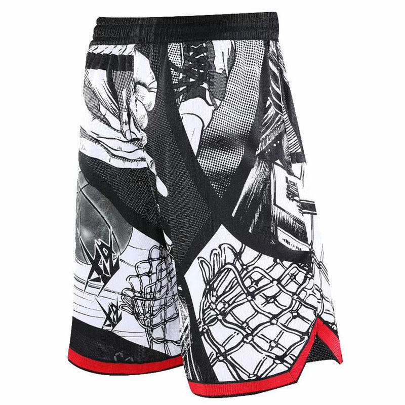 Basketball Pants Men's Loose Over Knee Basketball Shorts Five Points Beach Polyester Running Fitness Training Pants Sports Beach Pants