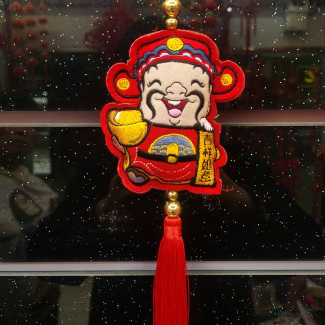 Small Embroidery God Of Wealth Pendant Fringe Festive Supplies Decorated Chinese Style