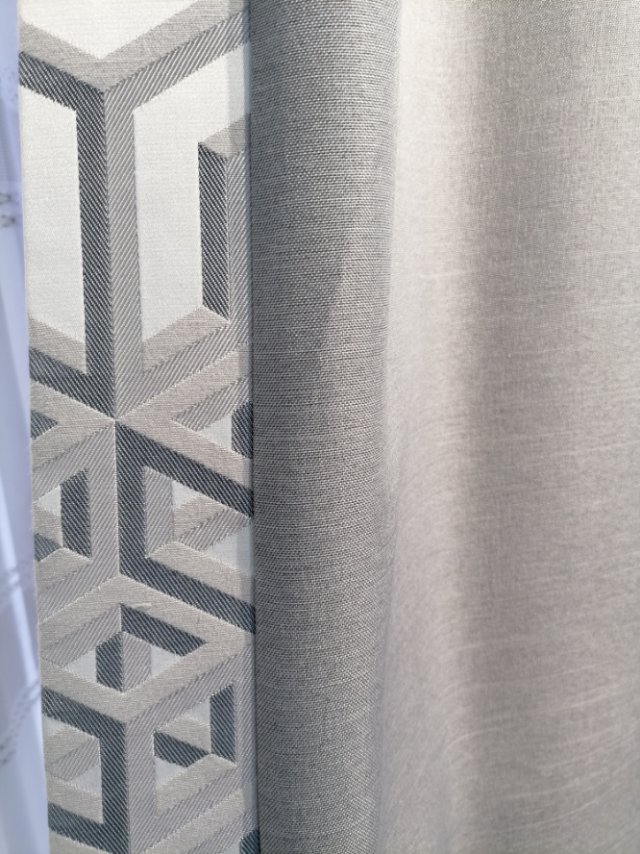 High Precision Curtain Fabric Finished Solid Color Simple Cotton Hemp Wind Living Room Custom Heat Insulation Shading Bedroom Specification drawing