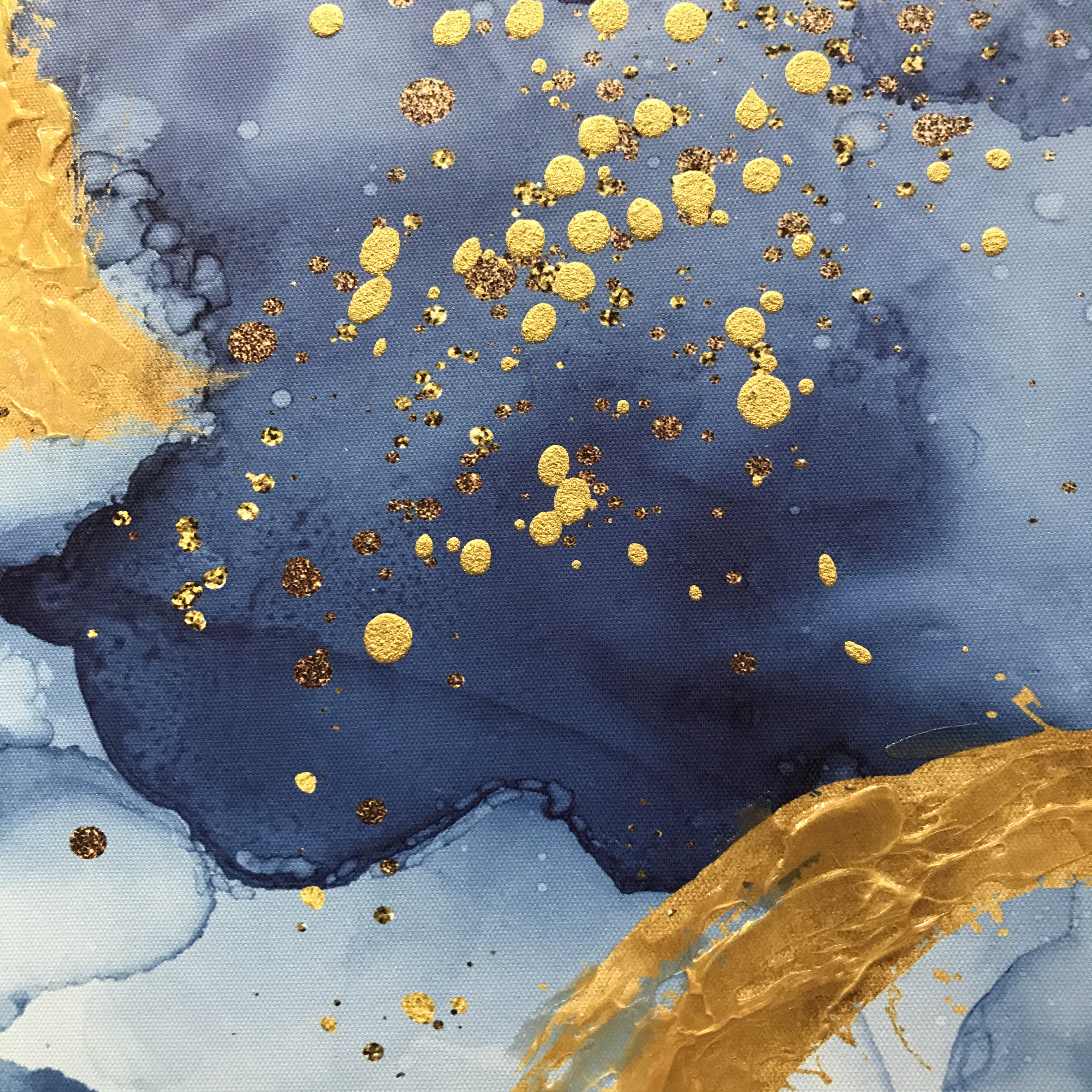 Mural, living room, oil painting, grand and mysterious, new Chinese-style decorative painting, blue small-sized apartment, sofa background wall, entrance hall, abstract Specification image