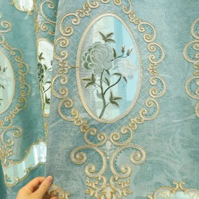 涤纶雪尼尔提花镂空金丝贴绒高档刺绣产品适合客厅卧室细节图