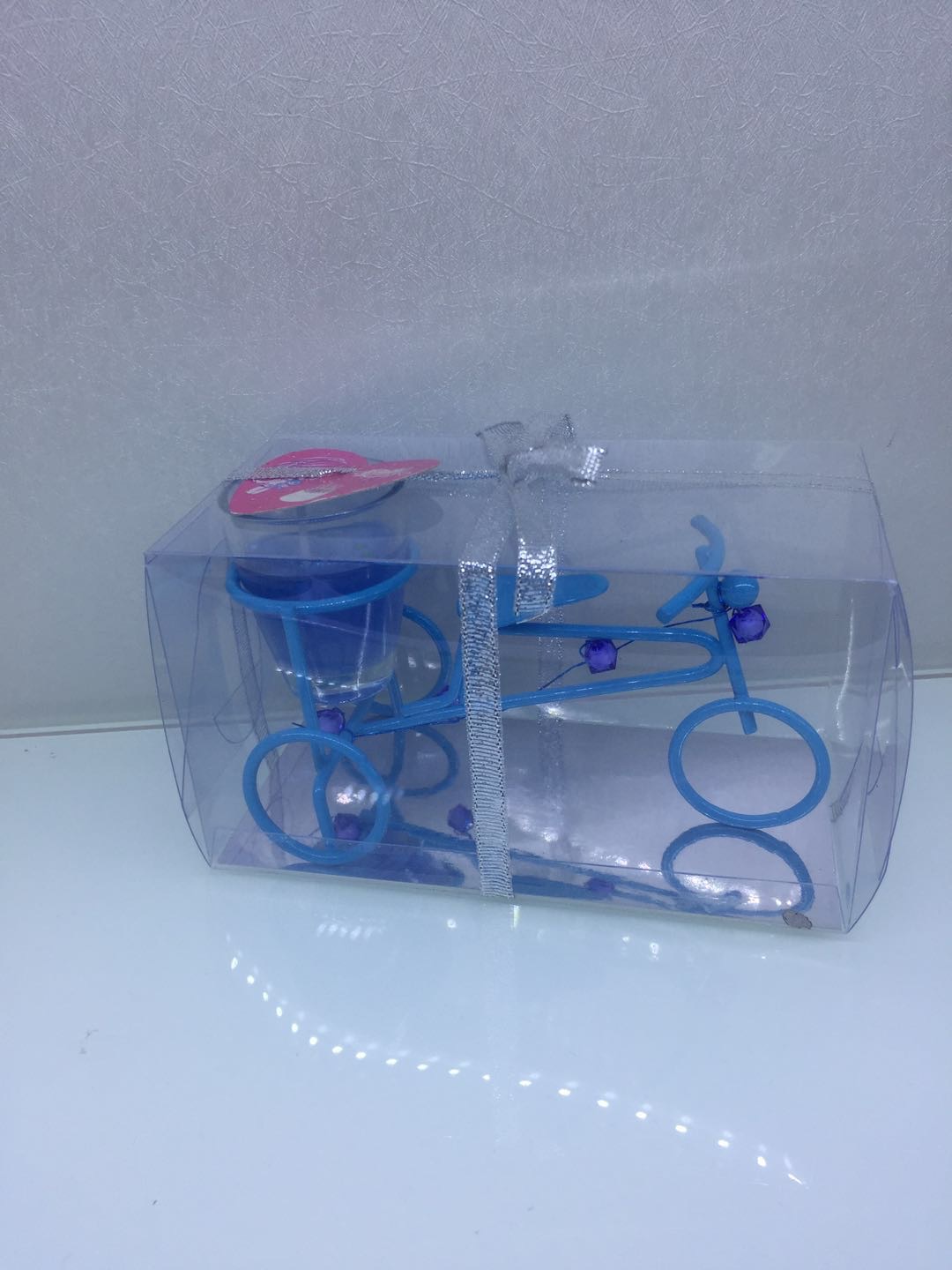 创意金属婚庆铁艺摆件：单车自行车果冻烛台