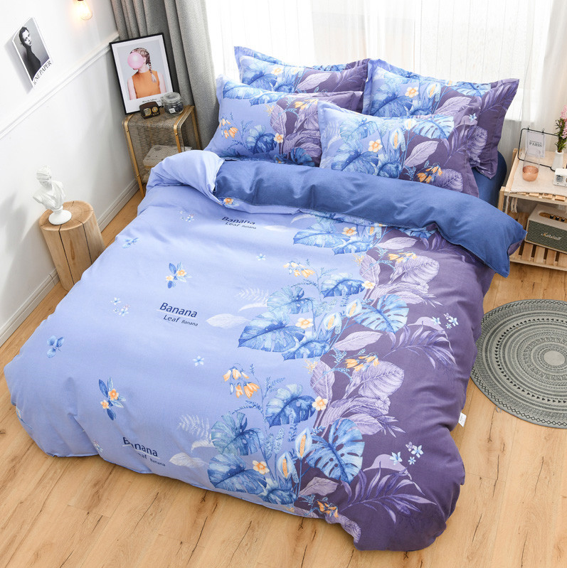 Ins Style Korean Version Simple Design Ab Layout Plush Cotton Four-Piece Set