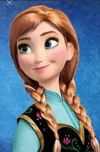 Frozen深棕色挑染白色安娜长发 带辫子cosplay动漫假发