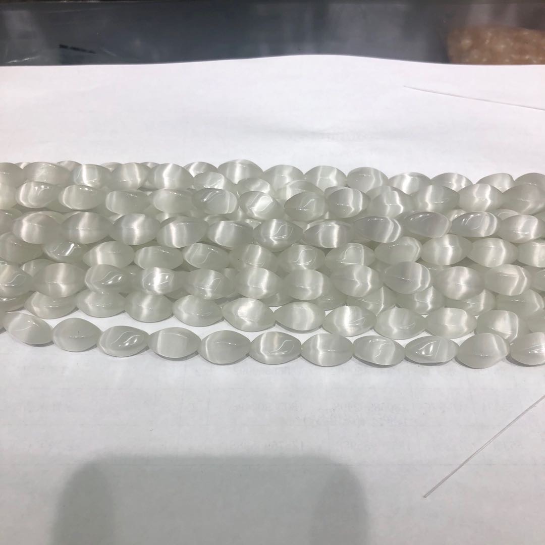 转珠扭珠猫眼石白色不规则清新潮流配饰耳饰项链